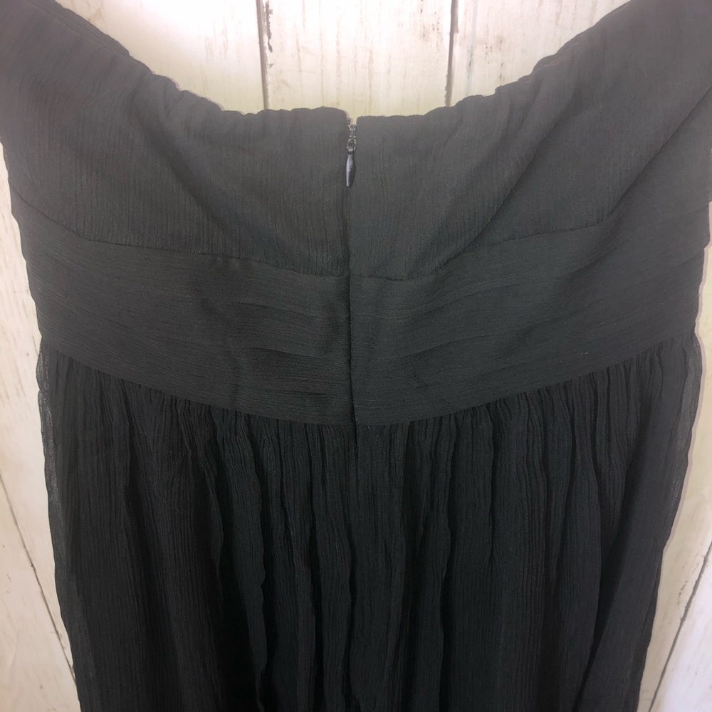 J. Crew Black Strapless Chiffon‎ Silk Dress 2 - Picture 7 of 9
